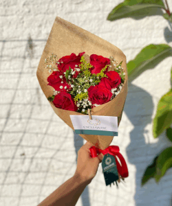 Mini Buquê amarrado com 06 Rosas